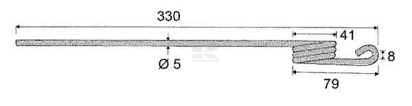Striegelzinken, Länge 330mm, breite 20mm, spulen-innendurchmesser 31mm
